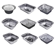 Rektangilè jetab Takeaway espesyal Aliminyòm Foil Manje Veso ak kouvèti Air Fryer