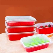 Rektangilè bwat manje corrugated ak kouvèti twou rèspirant